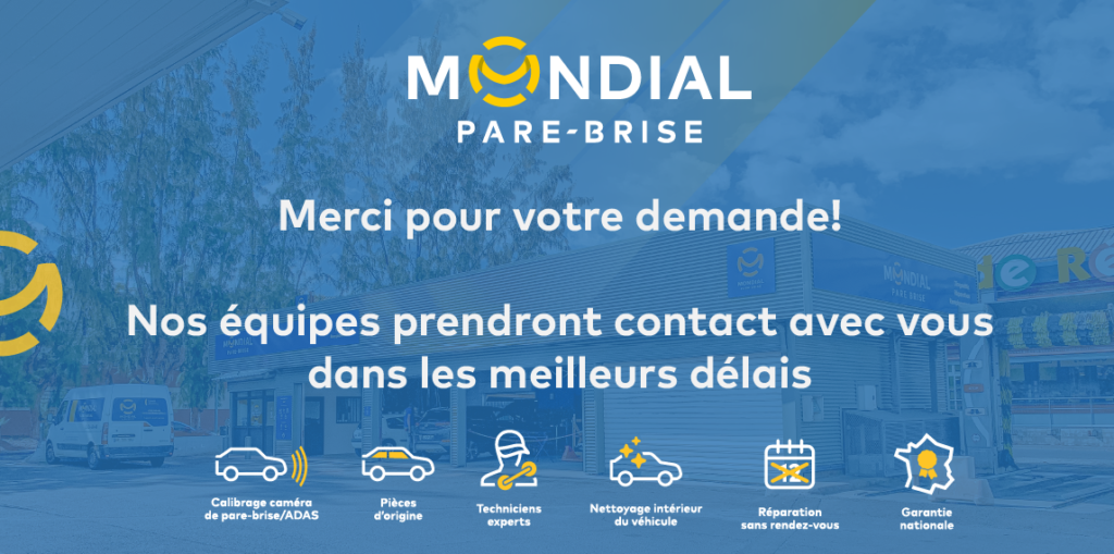 Landing page Thank You Mondial Pare-Brise Réunion spécialiste de la réparation et du remplacement de pare-brise à la Réunion